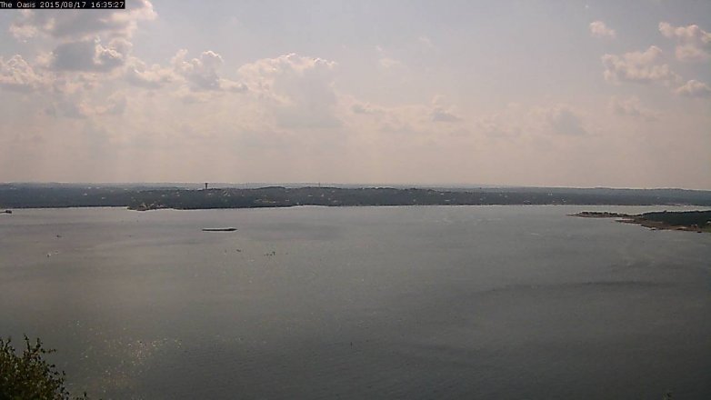 Lake Travis webcam, August 17, 2015 3:45 PM CT