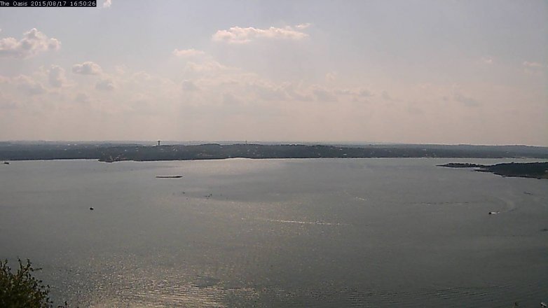 Lake Travis webcam, August 17, 2015 3:55 PM CT