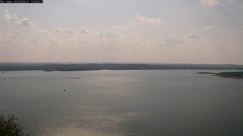 Lake Travis webcam, August 17, 2015 4:05 PM CT