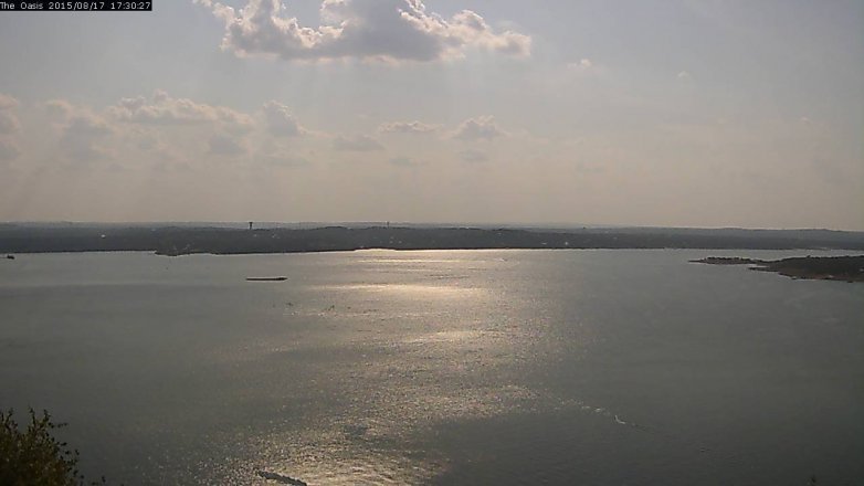 Lake Travis webcam, August 17, 2015 4:35 PM CT