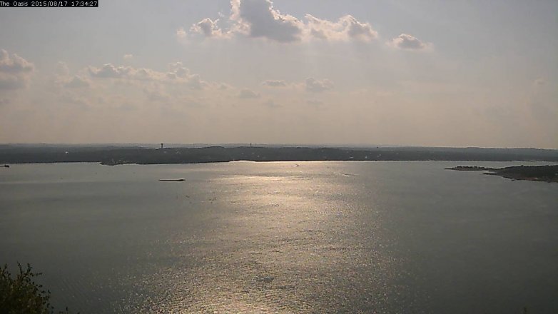 Lake Travis webcam, August 17, 2015 4:40 PM CT