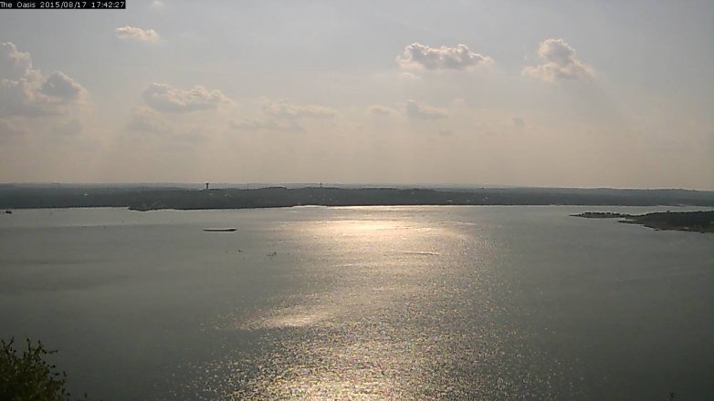 Lake Travis webcam, August 17, 2015 4:50 PM CT