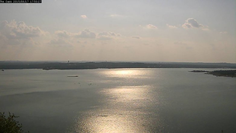 Lake Travis webcam, August 17, 2015 4:55 PM CT