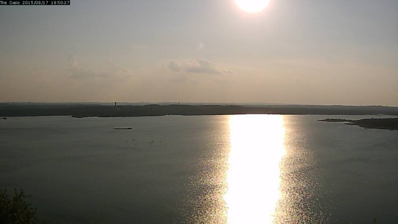 Lake Travis webcam, August 17, 2015 5:55 PM CT