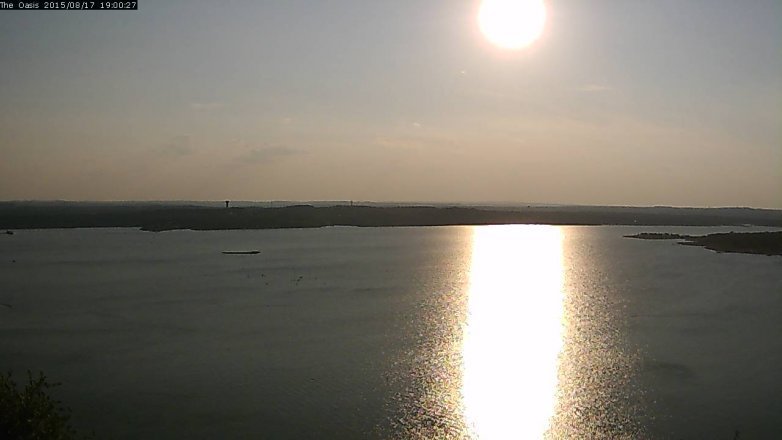 Lake Travis webcam, August 17, 2015 6:05 PM CT