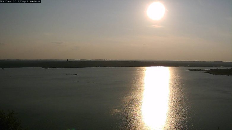 Lake Travis webcam, August 17, 2015 6:15 PM CT
