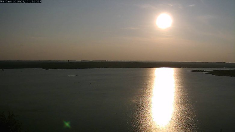 Lake Travis webcam, August 17, 2015 6:25 PM CT