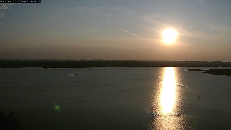 Lake Travis webcam, August 17, 2015 6:45 PM CT