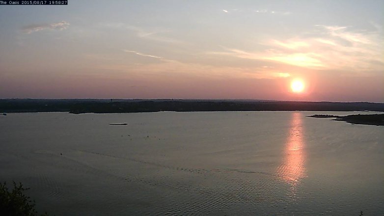 Lake Travis webcam, August 17, 2015 7:05 PM CT