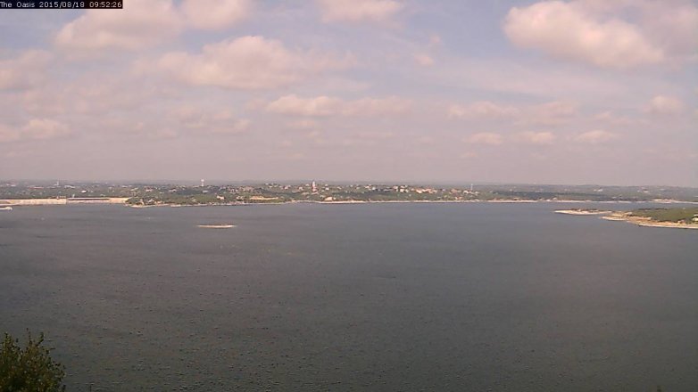 Lake Travis webcam, August 18, 2015 9:00 AM CT