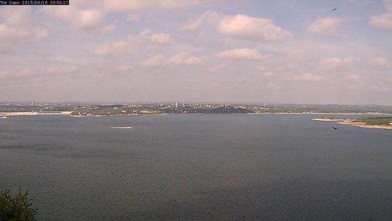 Lake Travis webcam, August 18, 2015 9:05 AM CT