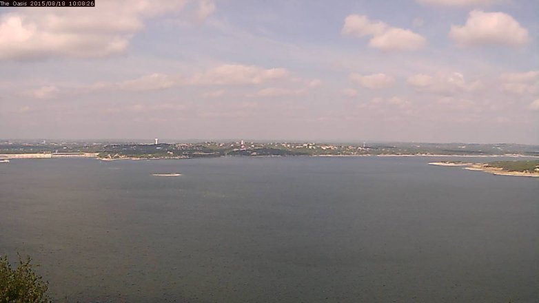 Lake Travis webcam, August 18, 2015 9:15 AM CT