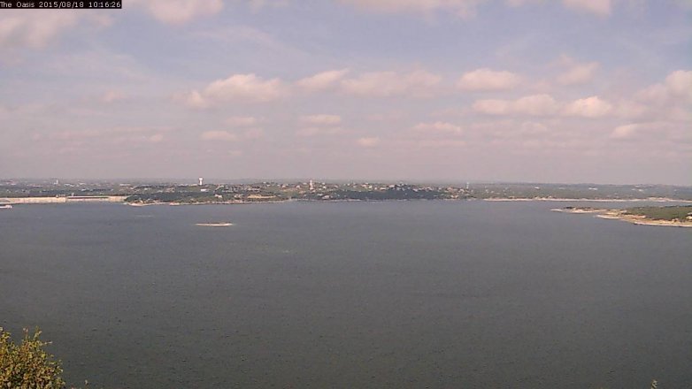 Lake Travis webcam, August 18, 2015 9:20 AM CT
