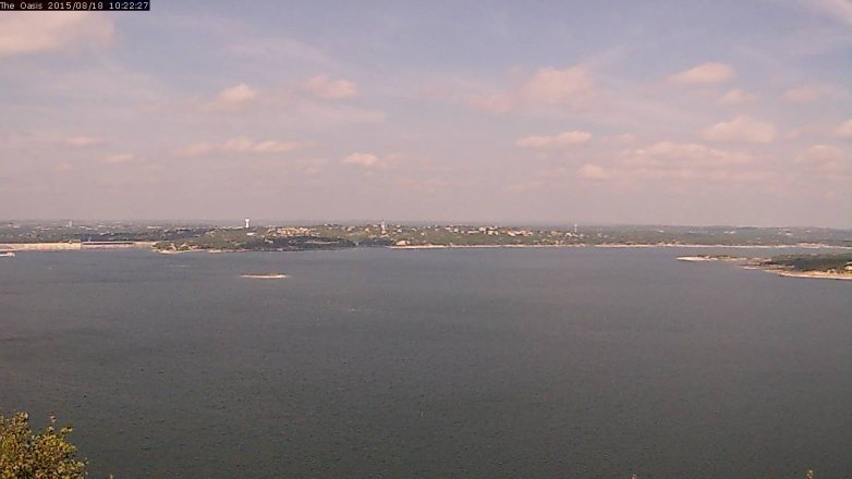 Lake Travis webcam, August 18, 2015 9:30 AM CT