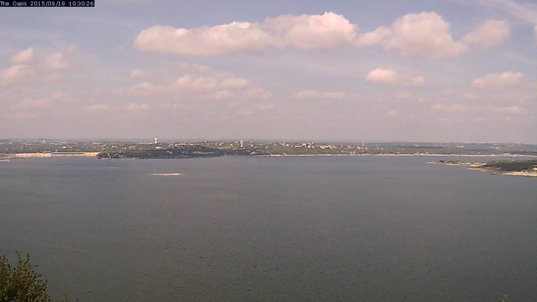 Lake Travis webcam, August 18, 2015 9:35 AM CT
