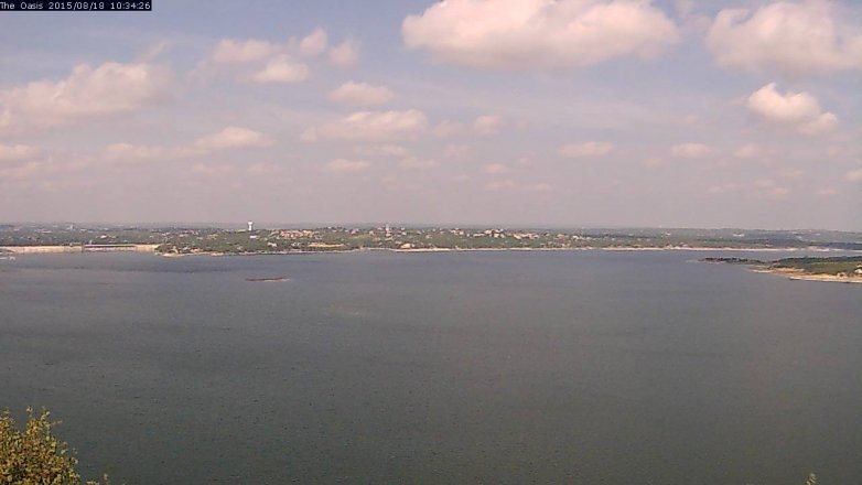 Lake Travis webcam, August 18, 2015 9:40 AM CT