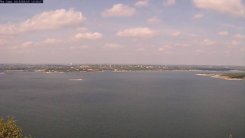 Lake Travis webcam, August 18, 2015 9:45 AM CT