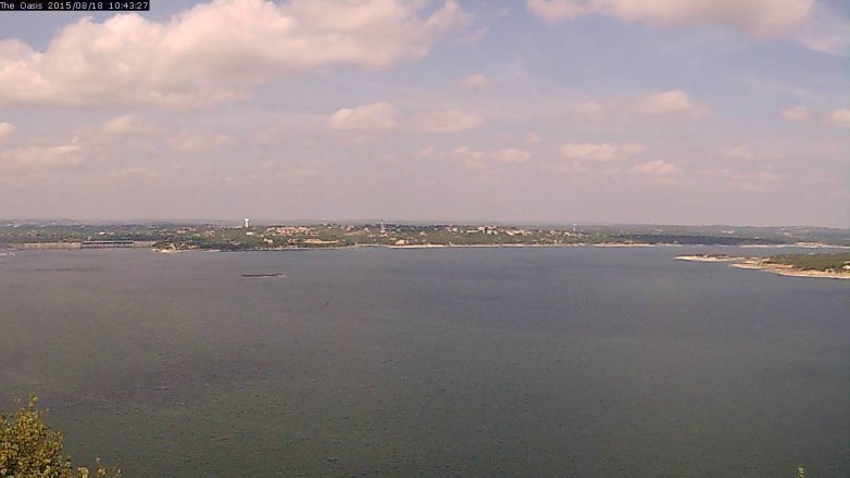 Lake Travis webcam, August 18, 2015 9:50 AM CT