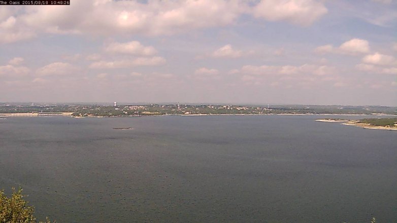 Lake Travis webcam, August 18, 2015 9:55 AM CT