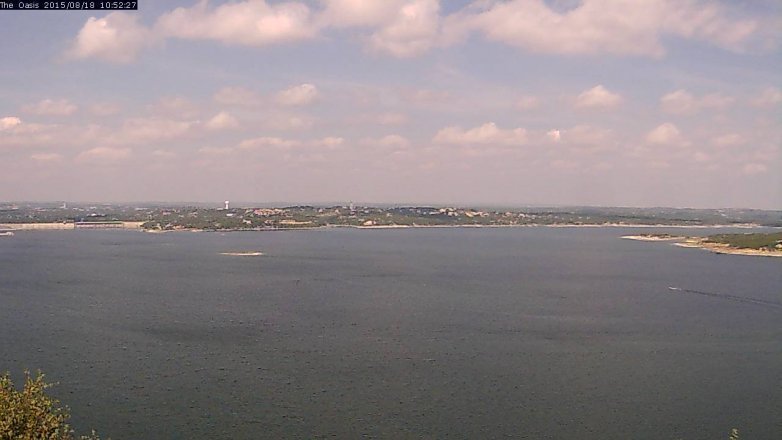 Lake Travis webcam, August 18, 2015 10:00 AM CT