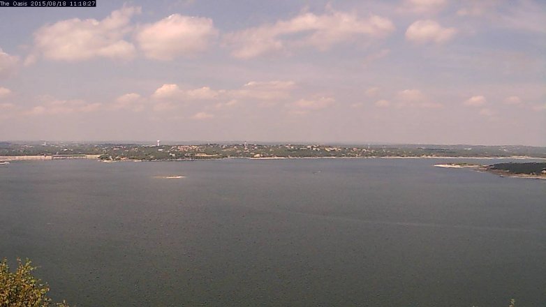 Lake Travis webcam, August 18, 2015 10:25 AM CT