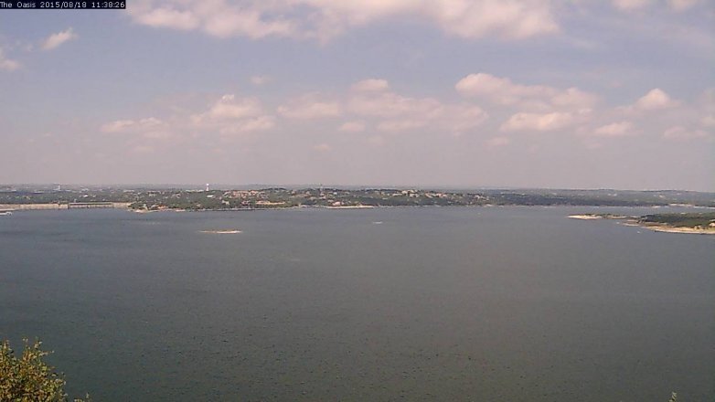 Lake Travis webcam, August 18, 2015 10:45 AM CT