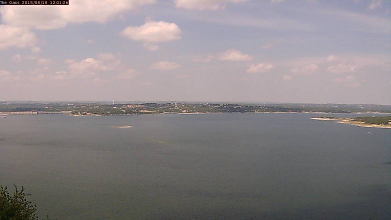 Lake Travis webcam, August 18, 2015 11:10 AM CT
