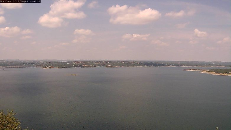 Lake Travis webcam, August 18, 2015 11:45 AM CT