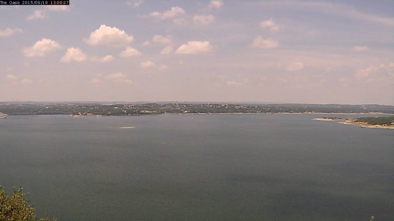 Lake Travis webcam, August 18, 2015 12:05 PM CT