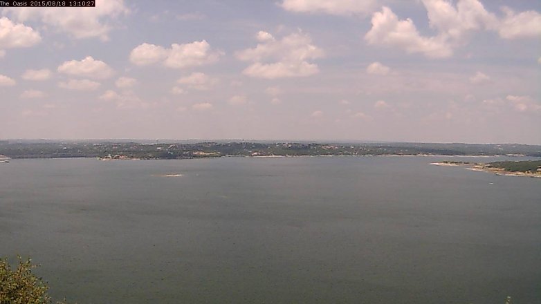 Lake Travis webcam, August 18, 2015 12:15 PM CT