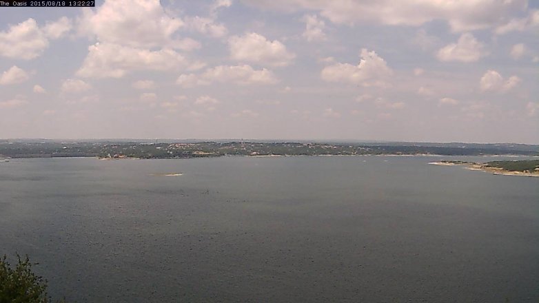 Lake Travis webcam, August 18, 2015 12:30 PM CT