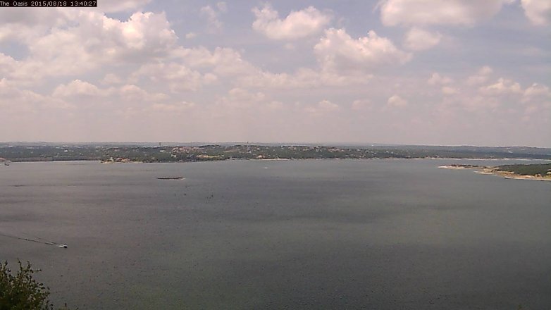 Lake Travis webcam, August 18, 2015 12:45 PM CT
