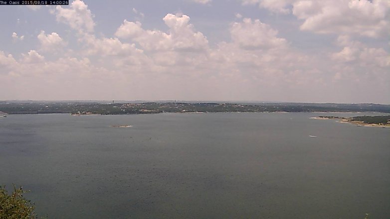 Lake Travis webcam, August 18, 2015 1:05 PM CT