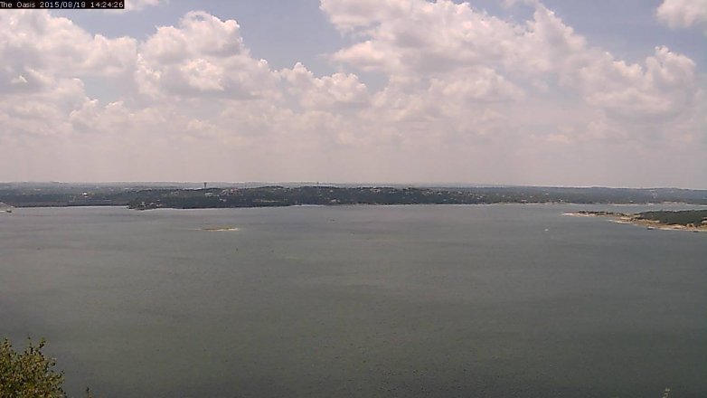 Lake Travis webcam, August 18, 2015 1:30 PM CT