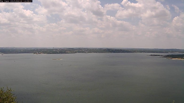 Lake Travis webcam, August 18, 2015 1:35 PM CT