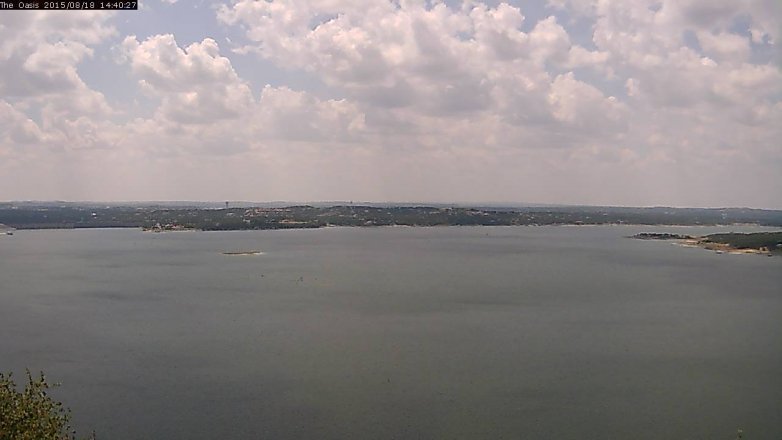 Lake Travis webcam, August 18, 2015 1:45 PM CT