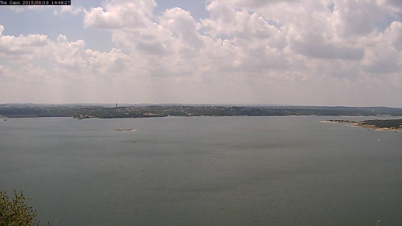 Lake Travis webcam, August 18, 2015 1:55 PM CT