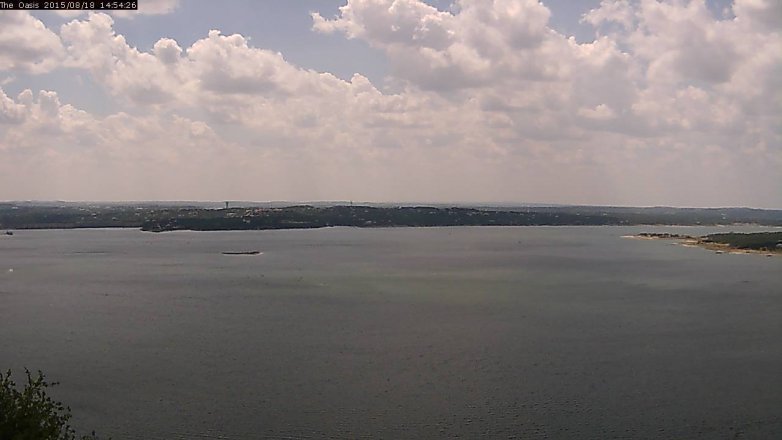 Lake Travis webcam, August 18, 2015 2:00 PM CT