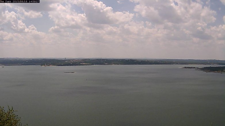 Lake Travis webcam, August 18, 2015 2:05 PM CT