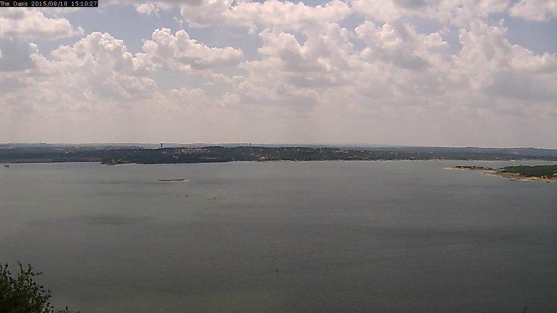 Lake Travis webcam, August 18, 2015 2:15 PM CT