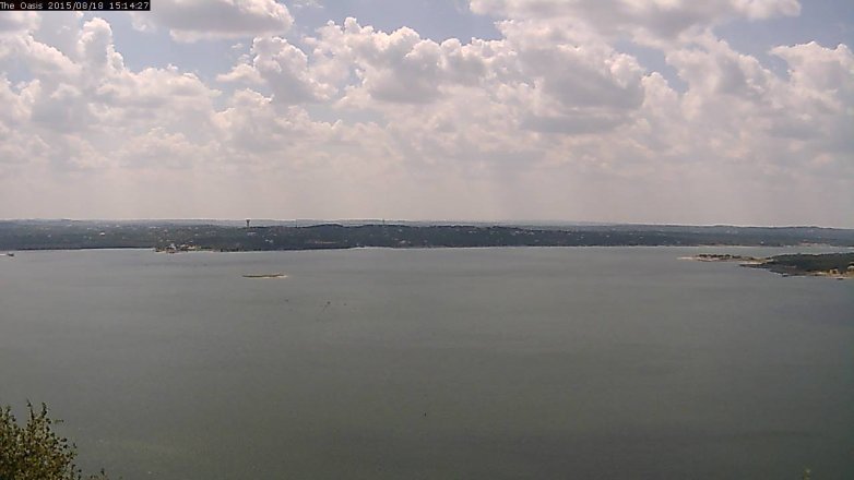 Lake Travis webcam, August 18, 2015 2:20 PM CT