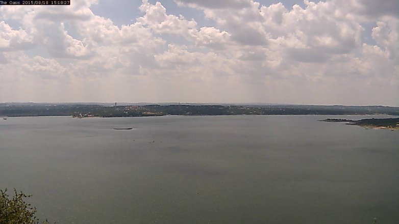 Lake Travis webcam, August 18, 2015 2:25 PM CT