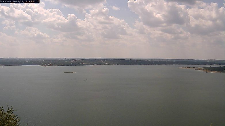 Lake Travis webcam, August 18, 2015 2:30 PM CT