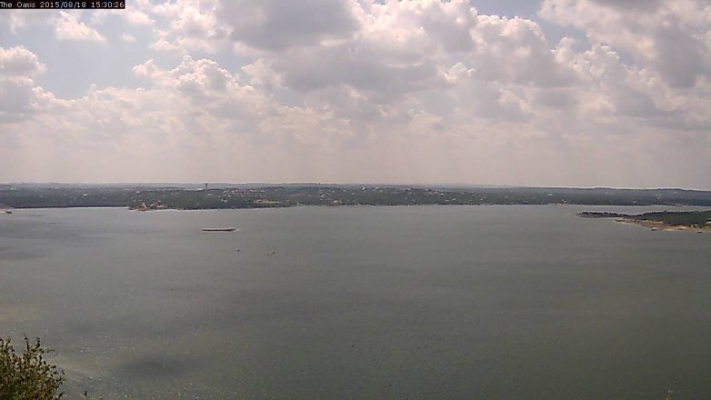 Lake Travis webcam, August 18, 2015 2:35 PM CT