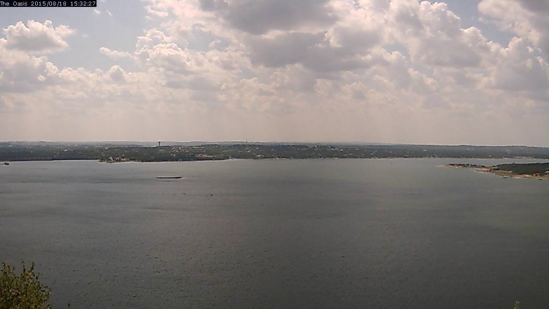 Lake Travis webcam, August 18, 2015 2:40 PM CT
