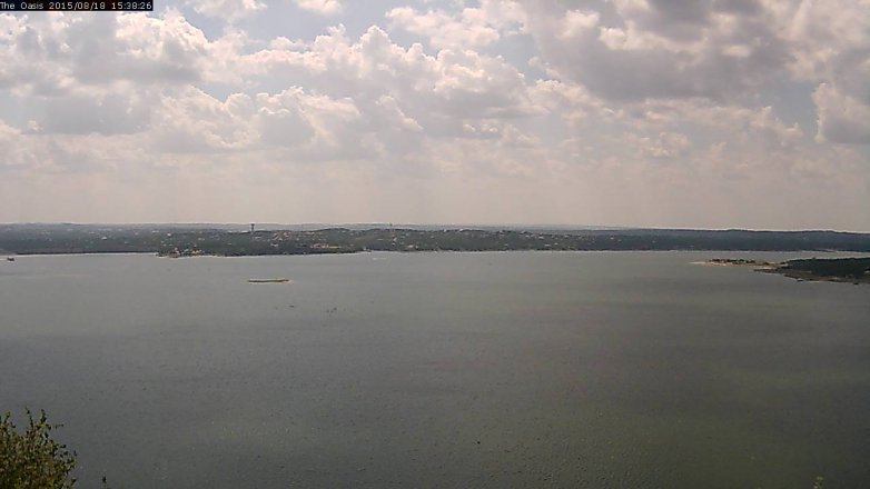 Lake Travis webcam, August 18, 2015 2:45 PM CT