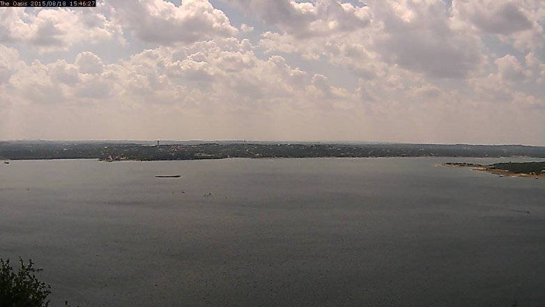 Lake Travis webcam, August 18, 2015 2:55 PM CT