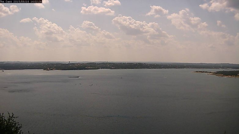 Lake Travis webcam, August 18, 2015 3:10 PM CT