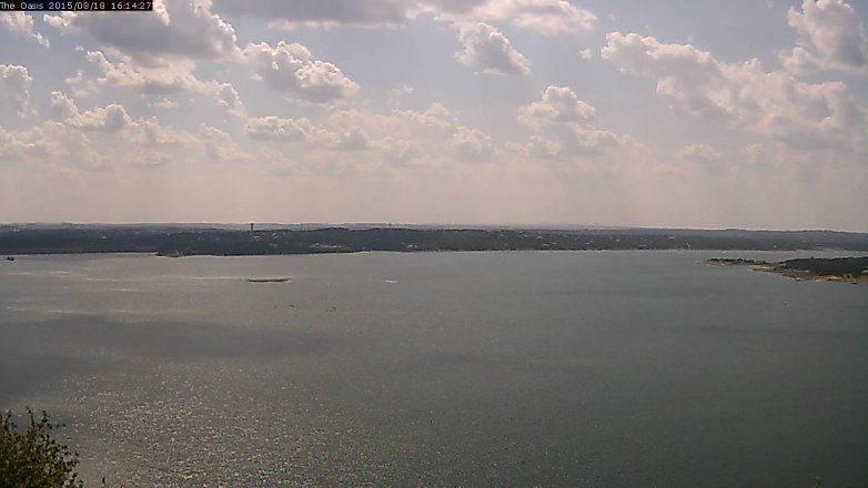 Lake Travis webcam, August 18, 2015 3:20 PM CT