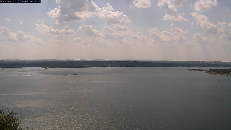 Lake Travis webcam, August 18, 2015 3:25 PM CT